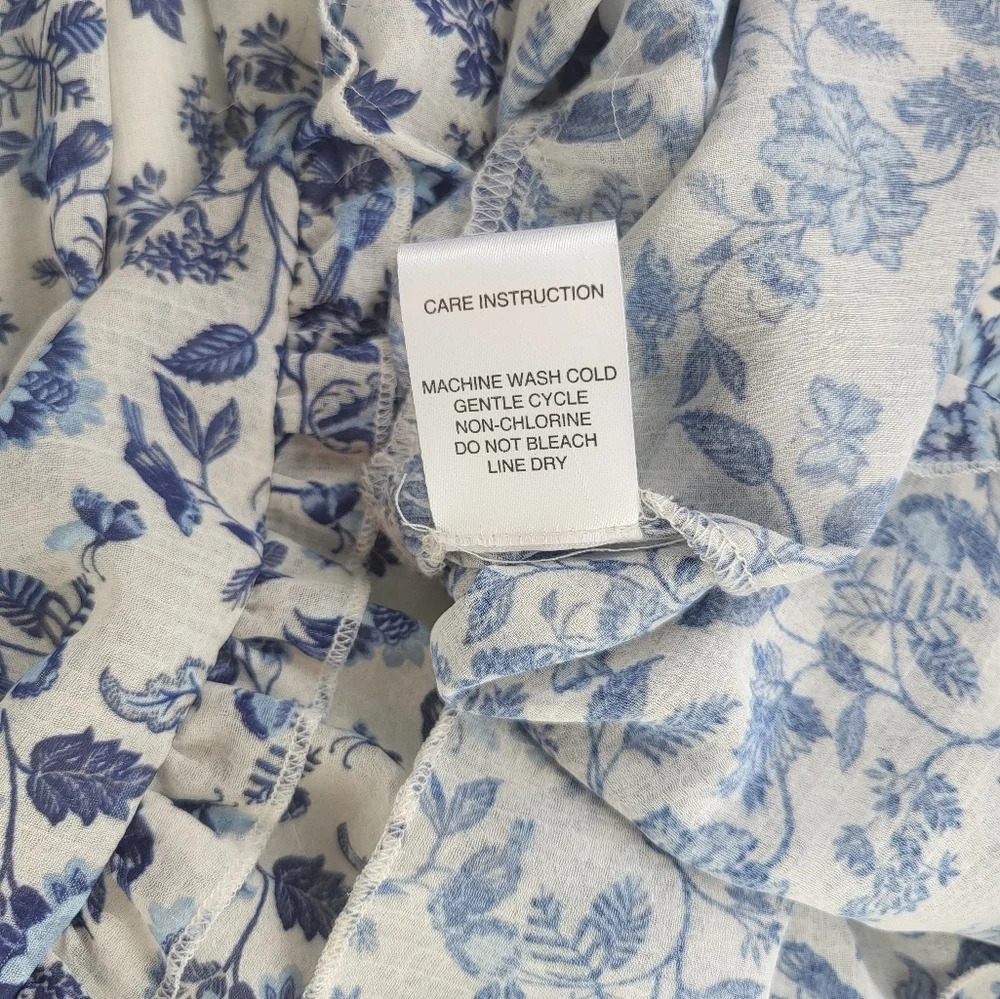 Super Natural Secret Mission Dress Med Blue‎ Floral Smock Cottage Garden Party - Picture 8 of 11